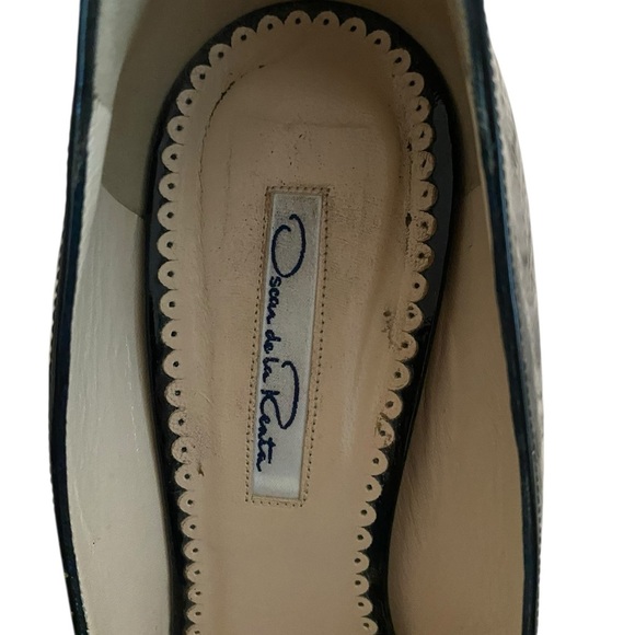 Oscar de la Renta Black and Cream Embellished Heels 39.5 - Picture 7 of 11